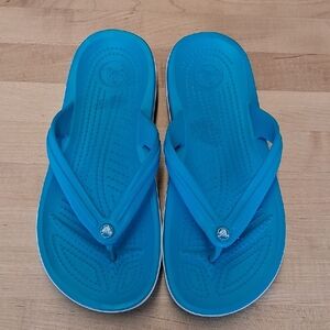 Blue Flip Flops with Logo